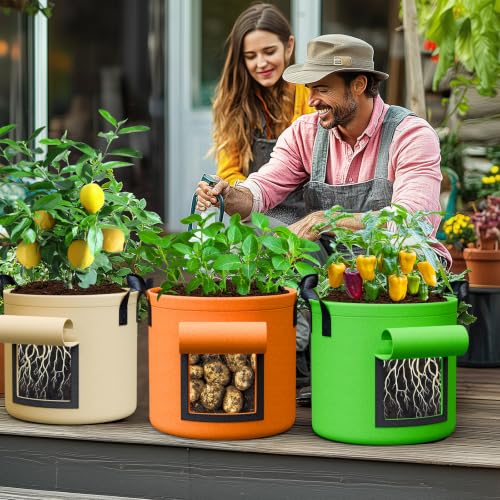 7 Gallon Potato Grow Bags: 6Pack Garden Bags with Flap for Growing Potatoes - size: 7 Gallon
