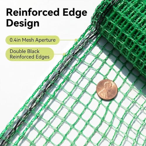 6.6x100ft Plastic Mesh Fencing, 0.4in Mesh Deer Fence - size: 6.6ft x 100ft