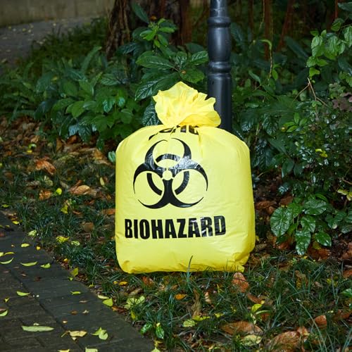 Qilery 4 Pcs Large Halloween Lawn Leaf Trash Bags Outdoor,Biohazard - style: Biohazard