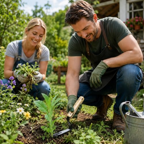 Garden Hand Weeder Tool 1pcs , Stainless Steel Weed Puller, Manual Weeding Removal Cutter Tool with Handle for Planting and Gardening - color: Black, size: F