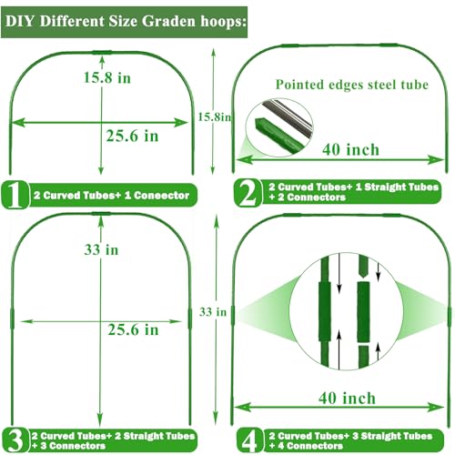 Garden Netting Kit for Raised Beds, 10x30FT Ultra Fine Mesh Netting& 6 Sets Garden Hoops, Garden Bed Row Cover Insect Netting Garden Hoop for Raised Bed Vegetable Plant Flowers Fruit Protection Net