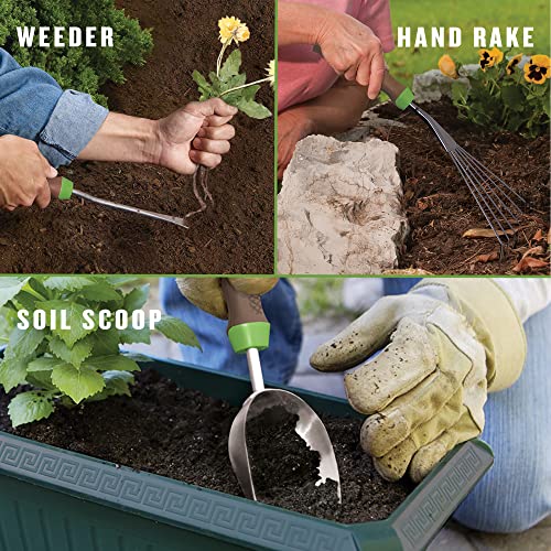 AMES 24451009 6-pc. Ergo Gel Grip Garden Tool Set with Hand Trowel, Weeder, Rake, Transplanter, Scoop & Cultivator - style: Trowel, Weeder, Rake, Transplanter, Scoop & Cultivator