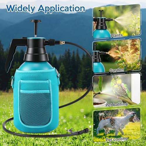Personal Mister, 2 in 1 Water Spray Bottle with 3.3ft Mist Line, Blue, 2L - color: Blue, size: 2L