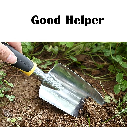Garden Tool Shovel for Digging Gardening Trowel for Lawn Planting Alloy Spade Plastic Handle Anti Slippery - color: Yellow