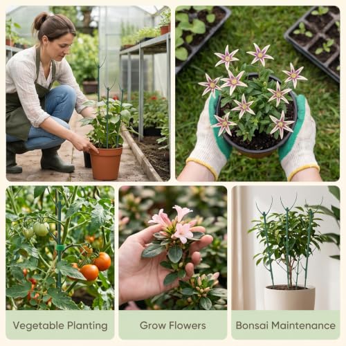 24 Pcs Plant Support Stakes, Stackable Monstera Plant Support