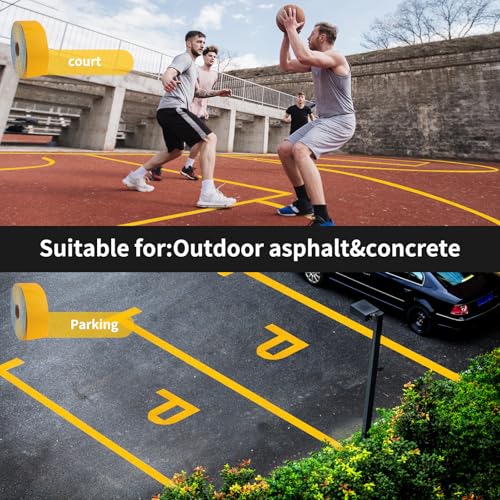 Reflective Pavement Marking Tape Slip-Resistant and Durable, Heavy-Duty Rubber Base for Outdoor Applications, Perfect for Driveways, Walkways, and Parking Areas (Yellow, 3 Inch X 108 Feet) - size: 3 Inch X 108 Feet