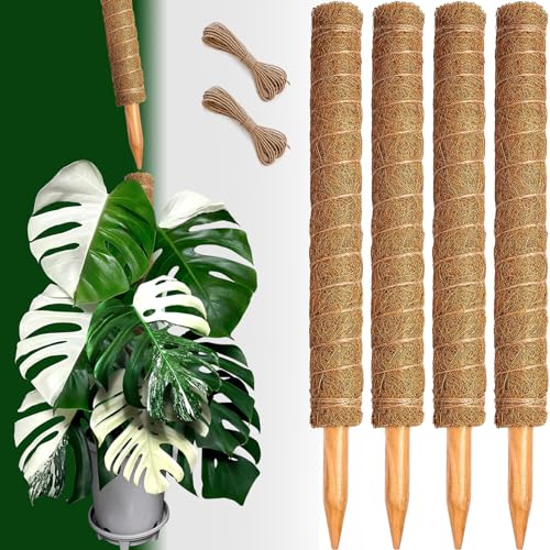 8 Pack 22 Inch Moss Poles, Stackable Moss Pole for Plants Monstera, 70 Inch Tall Moss Poles for Climbing Plants Indoor, Coir Totem Plant Support Stakes Stand for Potted Plants, Pothos - size: 8 pack 22in