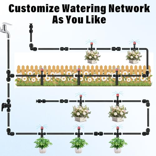 44 Pcs 1/4" Quick Connect Drip Irrigation Fittings Kit for for Gardens - size: 44Pcs 1/4" Quick Connect Drip