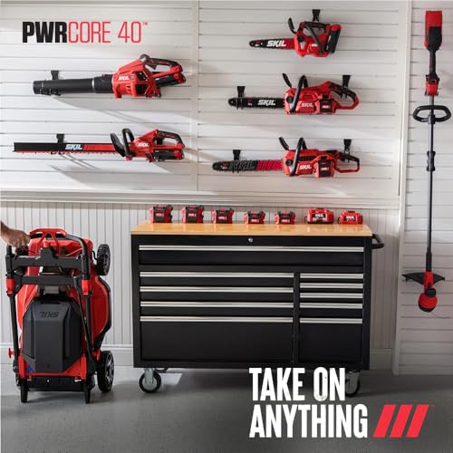 SKIL PWR CORE 40 Brushless 40V 10'' Pole Saw Kit with Over 9ft. Telescoping Shaft & Angled Head, Includes 2.5Ah Battery and Auto PWR Jump Charger - PS4561C-10 - style: 40V 10" Pole Saw Kit