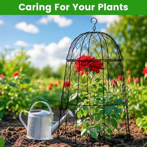 Plant Protector Chicken Wire Cloche 8 Psc, 20×12.6in Large Garden Plant Cage Protector, Split Design and Anti-Rust Coated Metal Plant Cover for Outdoor Plants, Wire Plant Protectors from Animals - size: Set of 8 (20 inch high)