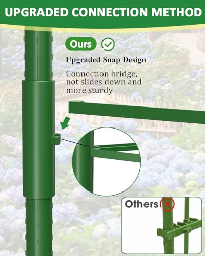 MYMULIKE 8 Pack Tomato Cages for Garden, 51in*13in Adjustable Tomatoes Plant Stakes Support Cages Trellis, Garden Trellis for Vegetable Flowers Fruits Climbing Plants- 20 Binding Wires Included - size: 8pack-51in*13in