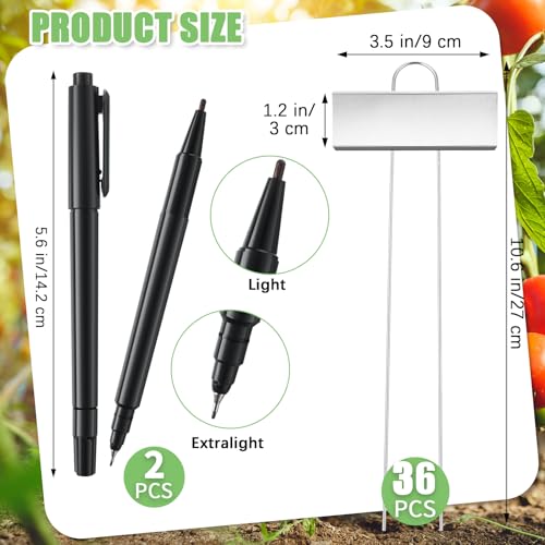 Maitys 38 Pcs Metal Plant Markers Outdoor, Silver Label with Black Ink - color: Silver Label With Black Ink