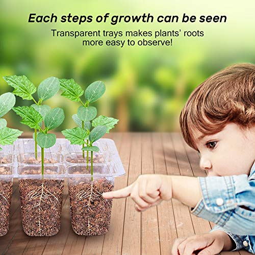 Bonviee 10 Packs Seed Starter Trays, Seed Starter Kit with Adjustable Humidity Dome