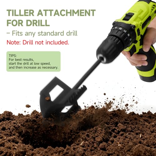 4-in-1 Soil Cultivator for 3/8" Hex Drive Drill