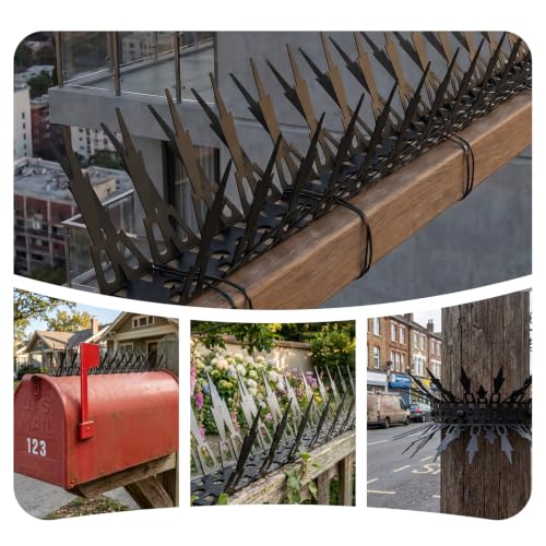 OFFO Bird Spikes for Outside, 304 Stainless Steel, 5 Pack 5 Ft, Black - color: Black