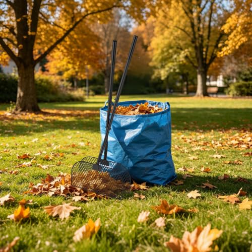Leaf Grabber Rake with Long Handle, No Bending Leaf Picker Upper for Garden