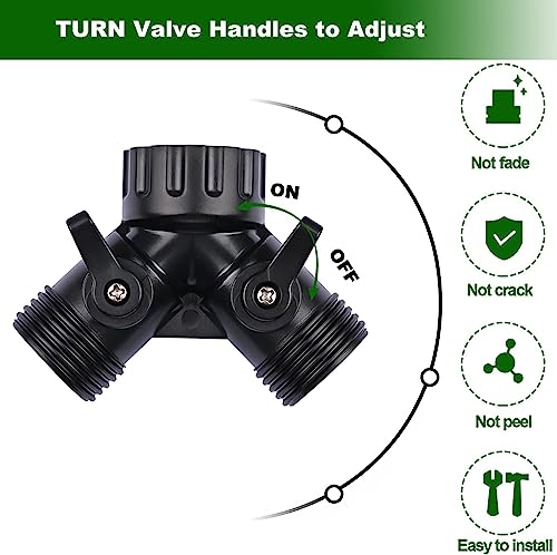 1/4 Inch Drip Irrigation Tubing to Faucet Hose 2 Way Y Splitter - size: 3/4" to 1/4" Y Tubing Splitter