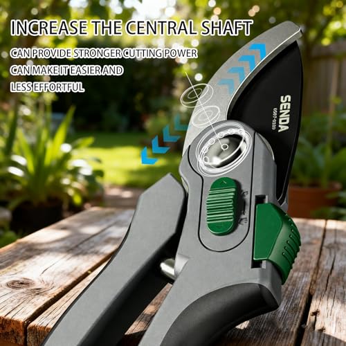 8" Bypass Pruning Shears, SK5 Steel Pruning Shears for Gardening, Garden Clippers with 2-Position Adjustable Jaw for Thick Branches, Landscaping - style: 8'' adjustable pruning shears