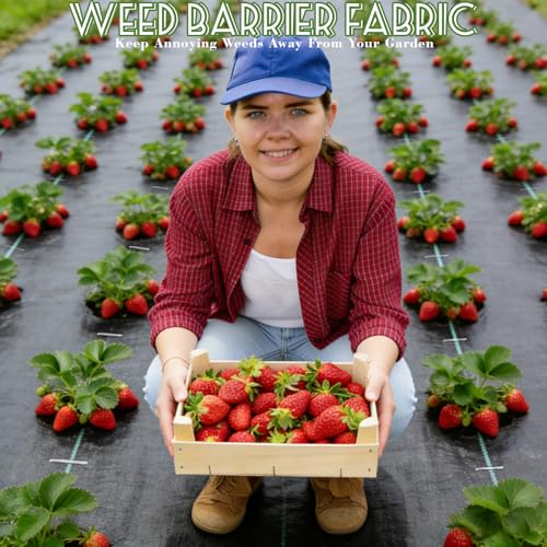 Weed Barrier Landscape Landscape Fabric with 30 U-Shaped Stakes,3.2oz Weed Barrier Fabric Heavy Duty for Garden Beds, Underlayment, Commercial Driveway (4x100 FT) - size: 4x100 FT