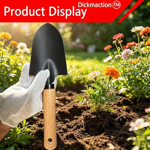 2 Pack Garden Trowel Set Carbon Steel Hand Shovel with Measurement Marks for Digging Planting and Transplanting Garden Work