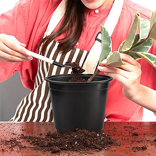 KINGLAKE 50 Pcs 6" Plastic Plants Nursery Seedlings Pots Flower Plant Container Seed Starting Pots Matte Black - color: Matt Black
