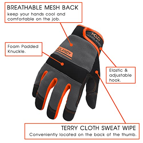 AIGEVTURE Work Gloves Men Work Gloves for Men Women Touch Screen,Thin Mechanic Working Gloves Lightweight - color: Orange, size: Small (Pack of 1)
