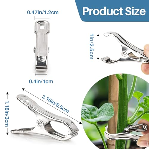 50 PCS Garden Clips for Netting - Stainless Steel Greenhouse Clamps