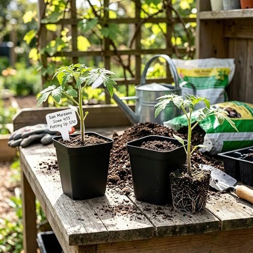 Nursery Pots for Plants, 4 inch Plant Pots, 60 Pack, Black