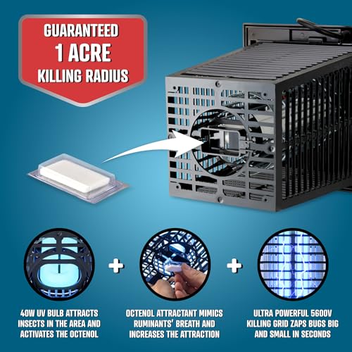 Flowtron Electric Bug Zapper, 1 Acre Outdoor, 40W UV, 5600V Zap, Black - color: Midnight Black