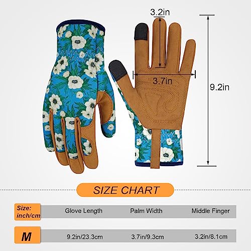 Leather Gardening Gloves for Women Thorn Proof Garden Gloves Touch Screen Working Gloves Gifts - color: Colorn, size: Medium