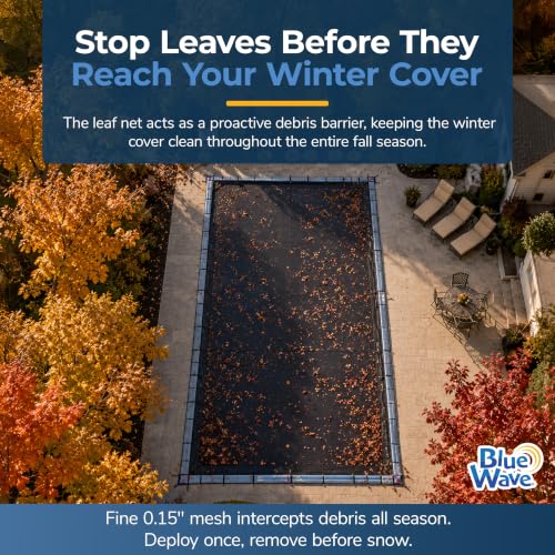 Blue Wave BWC570 25-ft x 45-ft Rectangular Leaf Net In Ground Pool Cover,Black - size: 45' x 25' (Rectangular)