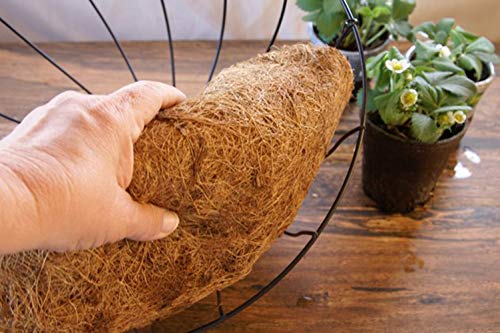 14 inch Coco Liner for Planters, 2PCS Half Round Replacement Plant Basket Liners Coco Fiber Liner for Hanging Basket Wall Flower Basket, Half Circle Wall Planter - size: 14 inch