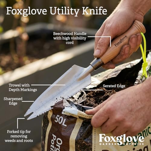 Foxglove Utility Knife Premium Multi-Purpose Garden Tool Hori Hori Trowel