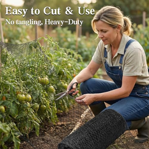 25 x 25 FT Bird Netting, 1/2" Mesh Garden Netting, 50PCS Zip Ties - size: 25 x 25 FT