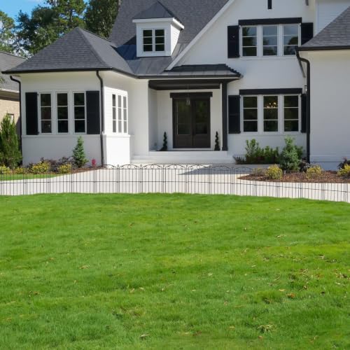 Decorative Garden Fence 17in x 30ft, 30 Panels No Dig Fence, Metal Fencing - size: 30 Panels-17in x 10ft without Gate