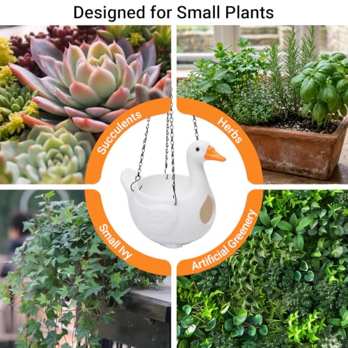 Goose Hanging Planter, Self-Watering Pot for Porch Decor