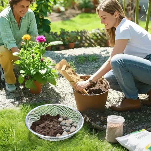 Soil Sieve Garden Sieve, 2PCS Sand Rock Sifter, Soil Sieve Compost Potting Sieve, Soil Sifter Sifting Tool(1/4in, 3/8in) - style: 2PCS(1/4in,3/8in)