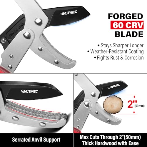 HAUTMEC Anvil Loppers for Tree Trimming Heavy Duty, Extendable 27-37'' Garden Loppers with Compound Action System, 2" Cutting Capacity,with replacement blades, HT0461 - color: Loppers & Blade