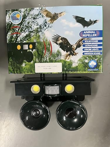2026 New Ultrasonic Bird Repeller Solar Powered Outdoor Motion Activated Bird Pigeon Deterrents for Outside with Flash Light IP65 Woodpecker Goose Repellent Devices for Rooftops Porch Patio Balconies