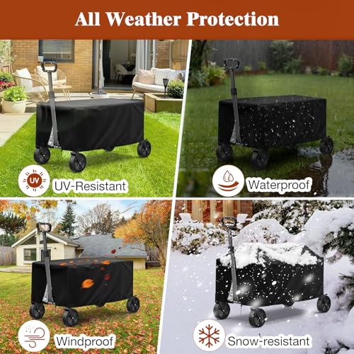TheElves Wagon Rain Cover Waterproof for Gorilla Carts VEVOR Poly Dump Cart - size: 41x26x20 inch