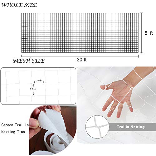 BaseGoal 3.5in Mesh Trellis Netting, 5x30ft, 1 Pack - size: 3.5" Mesh (5'X30')