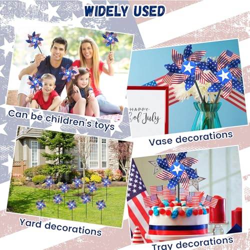 10 PCS Reflective Pinwheels for Yard and Garden Bird Devices Pre-Installed Sparkly Wind Spinner Deterrent to Scare Birds Away from Yard Patio Farm (Red&White&Blue) - color: Red&white&blue