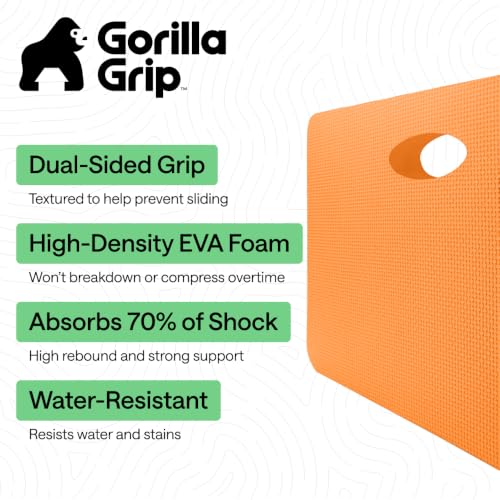 GORILLA GRIP® Extra Thick Foam Kneeling Pad for Gardening, 17.5x11 Orange - color: Orange