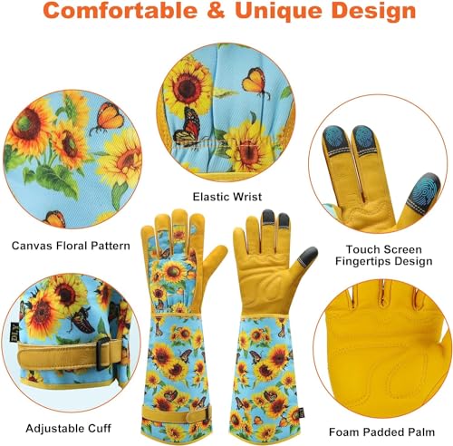 DLY Garden Gloves for Women,Gardening Gloves,Gardening Gift for Lady,Blue,S - color: Blue, size: Small