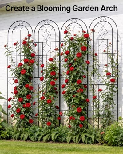 Suteck Garden Trellis for Climbing Plants Outdoor, 87" H x 20" W, 4 Pack - style: 87 x 20"/ 4Pack