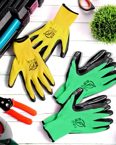 Honeydak 36 Pairs Garden Gloves Bulk for Men Women - color: Yellow, Green
