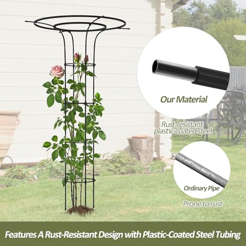 Trellis for Climbing Plants Outdoor 69" H, Mushroom Top Trellis,1Pack - size: 1 pack(Round)