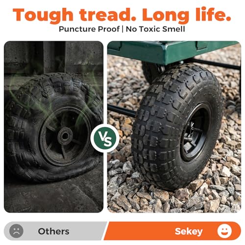 Sekey Steel Mesh Garden Cart, 600 lb Capacity, Removable Sides - color: Green, size: 600LBS