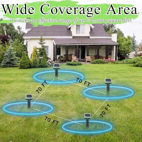 Mole Repellent Solar Powered Solar Powered, Sonic Mole Deterrent Spikes,Groundhog,Skunk,Snake,Gopher, Vole, Chipmunk, Deer Repellent for Yard Lawns Garden,10 Pack