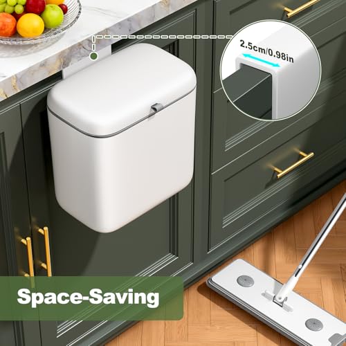 CTIME Compost Bin Kitchen 1.8 Gallon, Hanging Small Trash Can